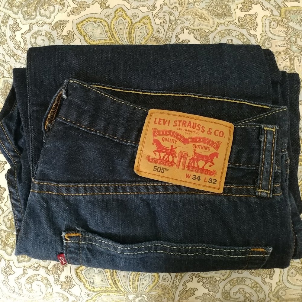 Men's Levi's 505 Blue Jeans W34, L32